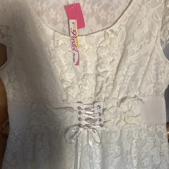 New SUMMER Lace Mini Dress Tunic SZ MED - Picture 3 of 7